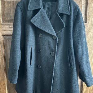 Vintage Classic Women's Black Pea Coat